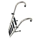Folding Boat Ladder,6 Step Foldable Marine Yacht, Heavy Duty Extension with Clips, Stainless Steel for Rear Entry Pontoon Deck Inboard