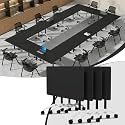 Folding Conference Tables,Flip Top Conference Room Table Mobile Training Tables for 8-10 People,Meeting Table with Silent Wheels for Office Seminar Classroom Tables(8,Black,47.5in)