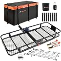 Hitch Mount Cargo Carrier Rack Basket 60"*25"*6"+Waterproof Bag 25 Cu.Ft.
