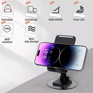 folding lifting bracket aluminium alloy 360 rotation mobile stand holder all metal base angle adjustable cellphone bracket creativee support bracket pack of 1