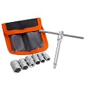 Folding Mini T-Handle Socket Set 1/4'' Drive Tool Kit for Motorcycle ATV UTV, (007)