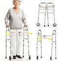 Folding Narrow Walkers for Seniors, Width Height Adjustable Walker, Lightweight Standard Walker for Seniors, Narrow Walkers for Elderly, Disabled, Bariatric, 350 lbs, Limited Edition