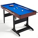 53" Folding Pool Table with Ball Storage and Cue Clips for Adults