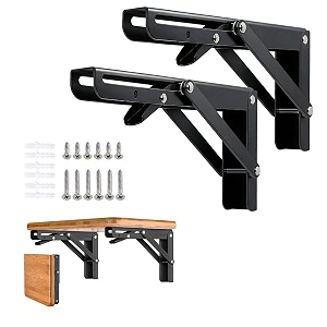 folding shelf brackets wall folding table leg deck bench bracket fold down table wall mounted metal collapsible triangle shelf bracket 8 inch-2 packs