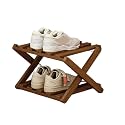 Folding Shoe Rack, Bamboo Multi-Layer, Retractable Household Storage Shelf, Space-Saving Organizer(Yellow)