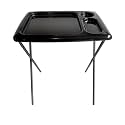 Folding TV Tray Table, Portable, Sturdy, Black (Single)