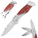 Folding Utility Cutter with Wooden Handle Stainless