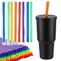 FoldTier 100 Pcs 11" Disposable Jumbo Smoothie Straws
