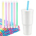 FoldTier 100 Pcs 12" Disposable Jumbo Smoothie Straws