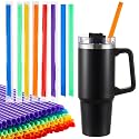 FoldTier 200 Pcs 12" Disposable Jumbo Smoothie Straws