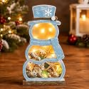 FoldTier Snowman Seashell Display Case with Lights and Window