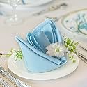 FOLINS&amp;HOME Baby Blue Cloth Napkins Set of 6 Decorative 17x17 Inch Napkins