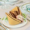 FOLINS&amp;HOME Gold Cloth Napkins Set of 12, Decorative 17x17 Inch Napkins