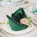 FOLINS&amp;HOME Green Cloth Napkins Set of 12, Decorative 20x20 Inch Napkins
