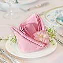 FOLINS&amp;HOME Pink Cloth Napkins Set of 8, Decorative 20x20 Inch Napkins