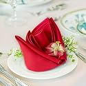 FOLINS&amp;HOME Red Cloth Napkins Set of 8, Decorative 17x17 Inch Napkins