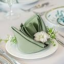 FOLINS&amp;HOME Sage Green Decorative Cloth Napkins Set of 12, 20x20 Inch