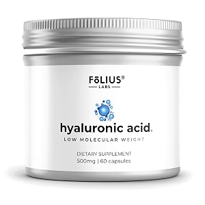 folius labs clean label ultra high purity hyaluronic acid capsules 500mg