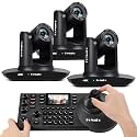 FoMaKo 4K 20X PTZ Camera HDMI AI Auto-Tracking PTZ Camera,for Church Worship Education Conference Events,NDI 6 & NDI HX3 Certified(K20UHx3+KC608 Pro)