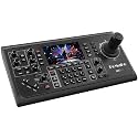 FoMaKo KC600 NDI PTZ Controller PoE, 5.5" LCD Screen Preview, 4D Joystick PTZ Camera Controller, for Church Live Service, Visca PELCO D/P RS232 RS485,Black