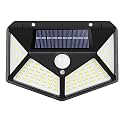 FoMe Solar-Powered Security Wall Pir Light with 270-Degree Wide Angle Motion Sensor, 100 LEDs, IP65 Waterproof, and 3 Working Modes for Outdoor Garden, Yard, and Front Door Use(Pack of1)