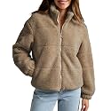 FOMELY Womens Sherpa Fleece Jacket Zip Up Warm Casual Winter Coats