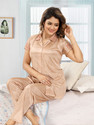 FOMTI Women Night Suit Set Gold Solid