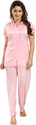 FOMTI Women Night Suit Set Pink Solid