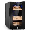 FoMup Electric Cigar Humidor Cabinet, 25L Cooler with Temperature and Humidity Control, Spanish Cedar Wood Shelves and Safety Lock (170 Counts Capacity)