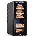 FoMup Electric Cigar Humidor Cabinet, 35L Cooler with Temperature and Humidity Control, Spanish Cedar Wood Shelves and Safety Lock (260 Counts Capacity)