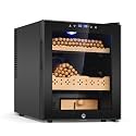 FoMup Electric Cigar Humidor Cabinet, 50L Cooler with Temperature and Humidity Control, Spanish Cedar Wood Shelves and Safety Lock (360 Counts Capacity)