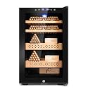 FoMup Electric Cooler Cabinet 70L with Temperature and Humidity Control, Spanish Cedar Wood Shelves and Safety Lock (486 Counts Capacity)