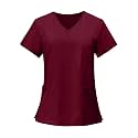 FONMA Scrub Tops for Women V Neck Stretch Shirts with Pockets Nurse Uniform