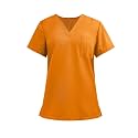 FONMA Scrub Tops for Women V Neck Stretch Shirts with Pockets Nurse Uniform