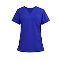 FONMA Scrub Tops for Women V Neck Stretch Shirts with Pockets Nurse Uniform