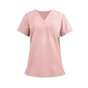 FONMA Scrub Tops for Women V Neck Stretch Shirts with Pockets Nurse Uniform