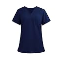 FONMA Scrub Tops for Women V Neck Stretch Shirts with Pockets Nurse Uniform