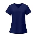 FONMA Scrub Tops for Women V Neck Stretch Shirts with Pockets Nurse Uniform