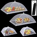 Food Covers for Outside Mesh - 2 Jumbo 40"x24" & 2 Pack 17"x17" Heavy Duty Umbrella Outdoor Food Tent Net, Foldable Food Cover for Long Tables, Picnic, Keep Tiny Bugs Fly Away, Food Nets for Outdoors
