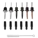 3-Color Liquor Pour Spouts with Dust Caps, Speed Pourers for Liquor Bottles in Silver, Black &amp; Rose Gold for Whiskey, Vodka &amp; Spirits