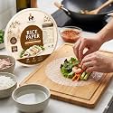 Food Library The Magic Of Nature Rice Paper Sheets, 400g | 22cm Round Wrappers for Summer & Spring Rolls | Tapioca Blend