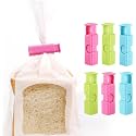 Food Sealing Bag Clip Set – 5 Piece Plastic Chip Bag Clips for Bread, Snacks, Sandwich & Cereal Bags – Reusable Airtight Kitchen Storage Sealing Clips – Strong Cinch Grip (Multicolor)