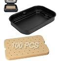 Foodi Smart Grill Pans & Air Fryer Liners for Ninja FG551 Foodi XL 6-in-1 Indoor Grill, Non-Stick Air Frying Griddle Plate with Disposable Perforated Paper for Ninja Air Fryer Accessories