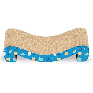 foodie puppies 2-in-1 reversible cat scratcher pad with catnip for cats amp kittens - m-sitting sofa 46 x 23 x 8 cm  durable corrugated cat scratching pad for furniture protection play amp rest