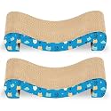 Foodie Puppies 2-in-1 Reversible Cat Scratcher with Catnip for Cats & Kittens - (M-Sitting Sofa, Pack of 2, 46 x 23 x 8 cm) | Durable Corrugated Cat Scratching for Furniture Protection, Play & Rest