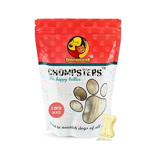 foodie puppy chompsters rawhide pressed bones for dogs  2 inch 24 bone chicken flavour dental chew treats for small dogs and puppy  delicious calcium snacks supports strong teeth amp healthy gums