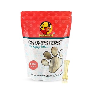 foodie puppies chompsters rawhide pressed bones for dogs  5 inch 16 bone chicken flavour dental chew treats for medium amp large dogs  delicious calcium snacks supports strong teeth amp healthy gums