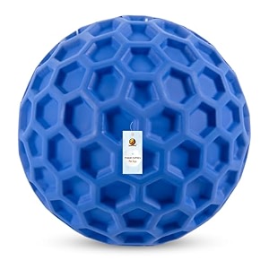 foodie puppies natural latex rubber squeaky dog chew toy golf ball for medium to large dogs  tough interactive fetch toy  textured dental cleaning ball for aggressive chewers