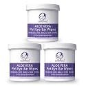 Foodie Puppies Anti-Bacterial Pet Eye - Ear Wipes 150 Pieces - (Pack of 3) for Dogs, Cats and Other Small Animals | Daily Care Eye Wipes Suitable for Cleaning Tears Stains, Eye Debris, Wax, Odor, Dirt
