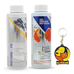 foodie puppies aquatic remedies combo of bactonil 220ml  general cure 220ml  anti-bacterial effective fish skin treatment suitable for freshwater  aquarium medicine